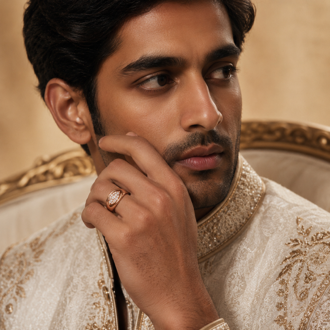 Celeste Lotus Wide Signet Ring - Image 2