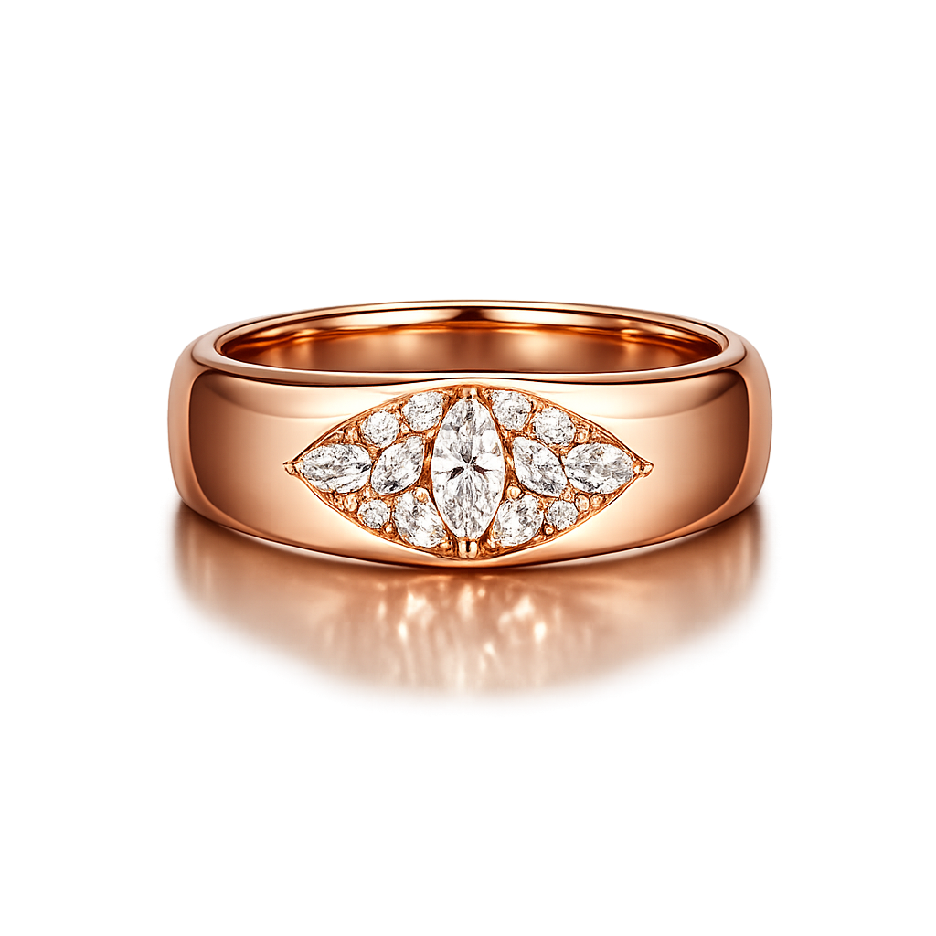 Celeste Lotus Wide Signet Ring