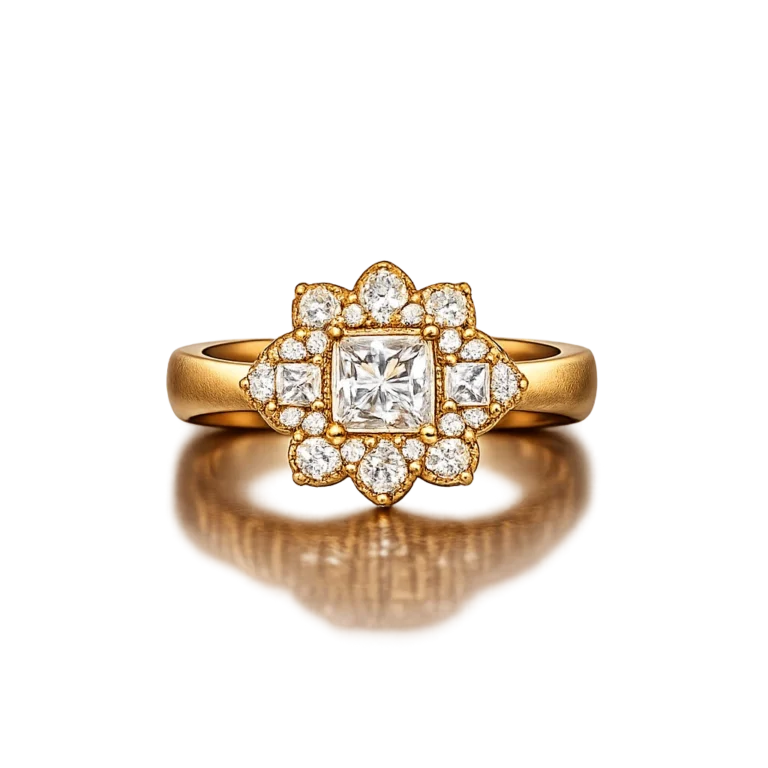 Elysian Chateau Floral Halo Ring
