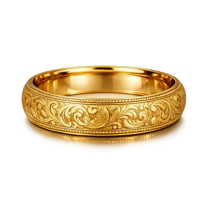 Imperial Heritage Engraved Gold Kada