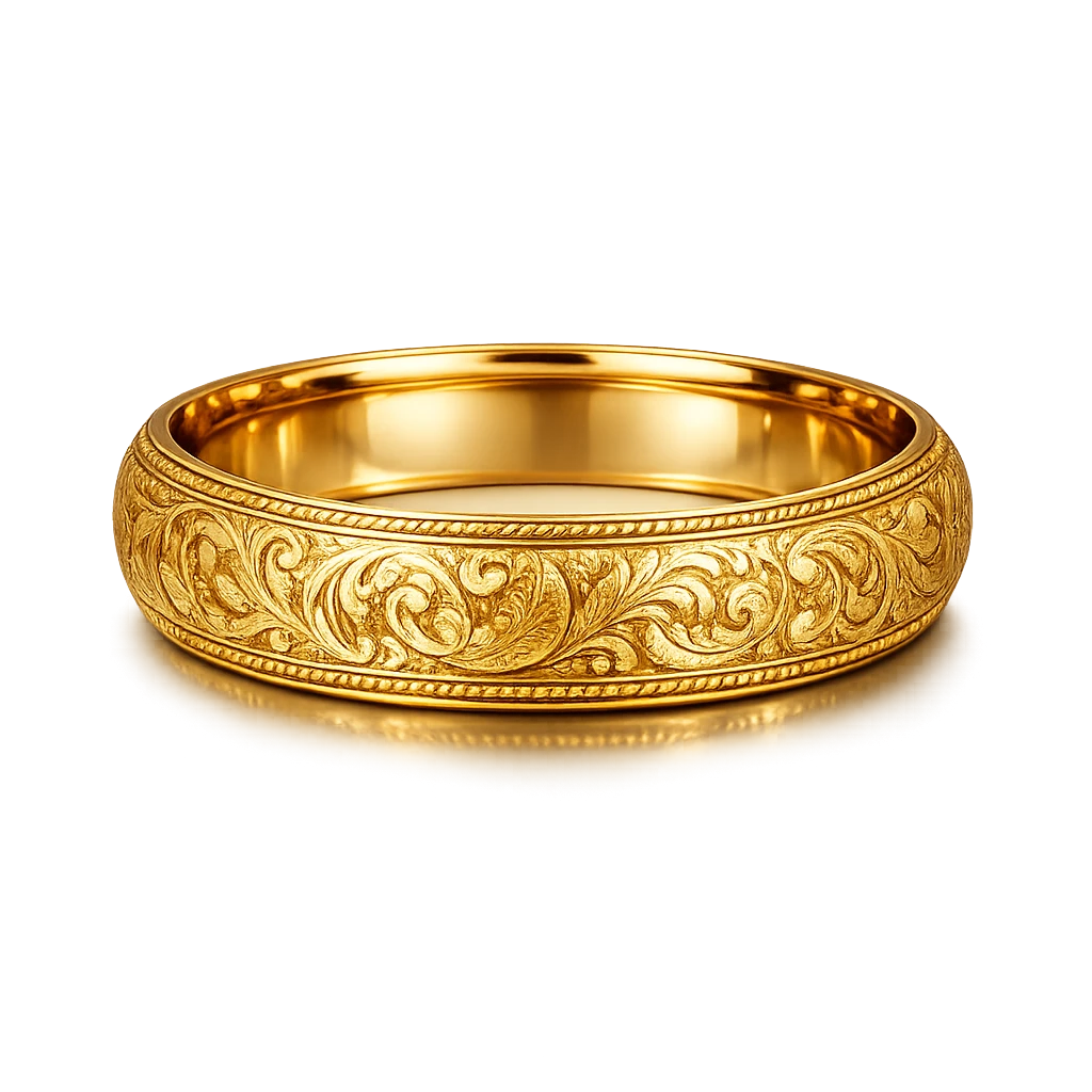 Imperial Heritage Engraved Gold Kada